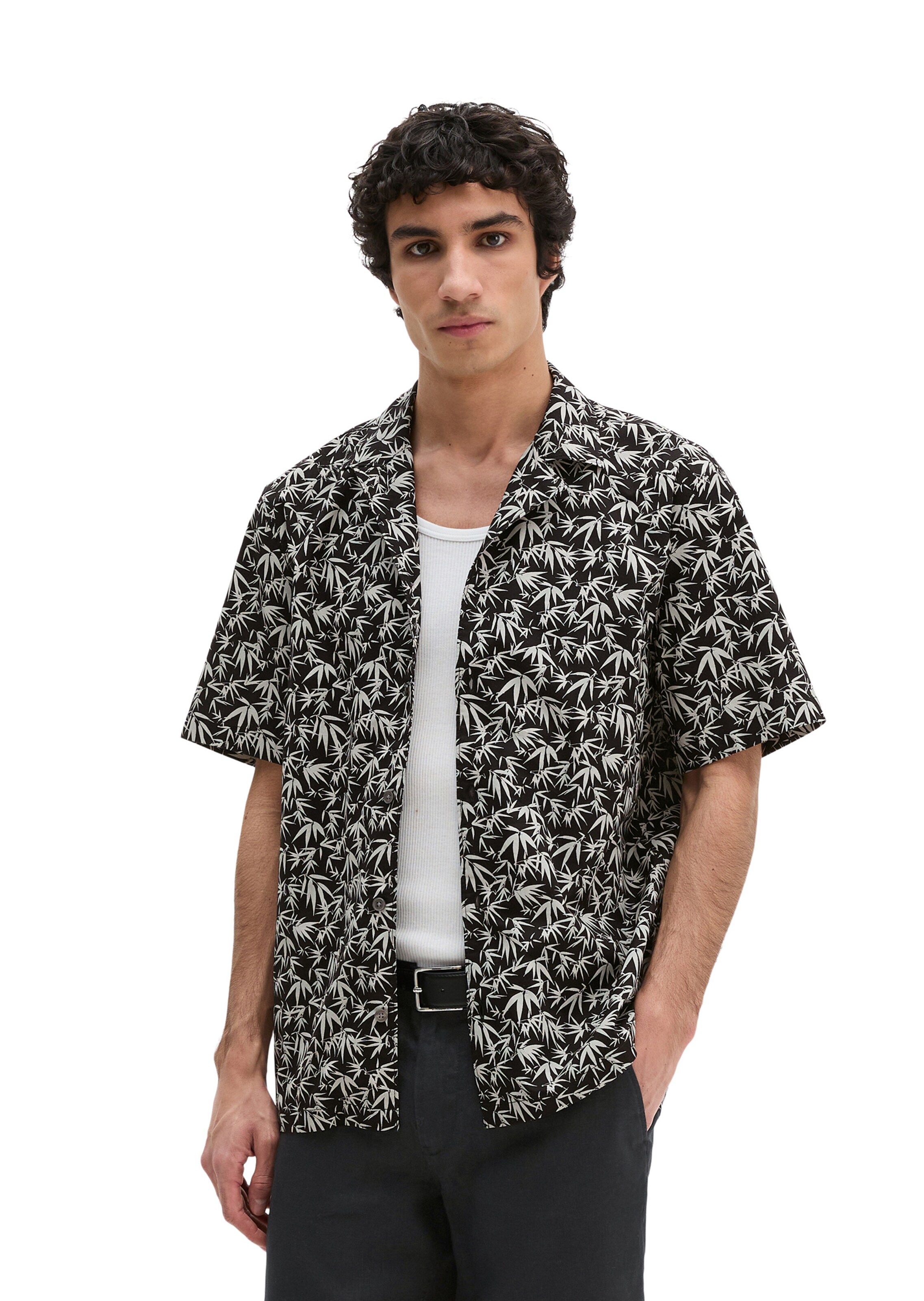 Marc O'Polo Regular Fit Hemd in Schwarz: Vorderseite