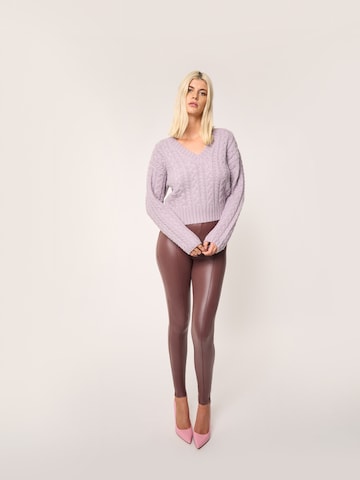 ABOUT YOU x Laura Giurcanu Sweater 'Mila' in Purple