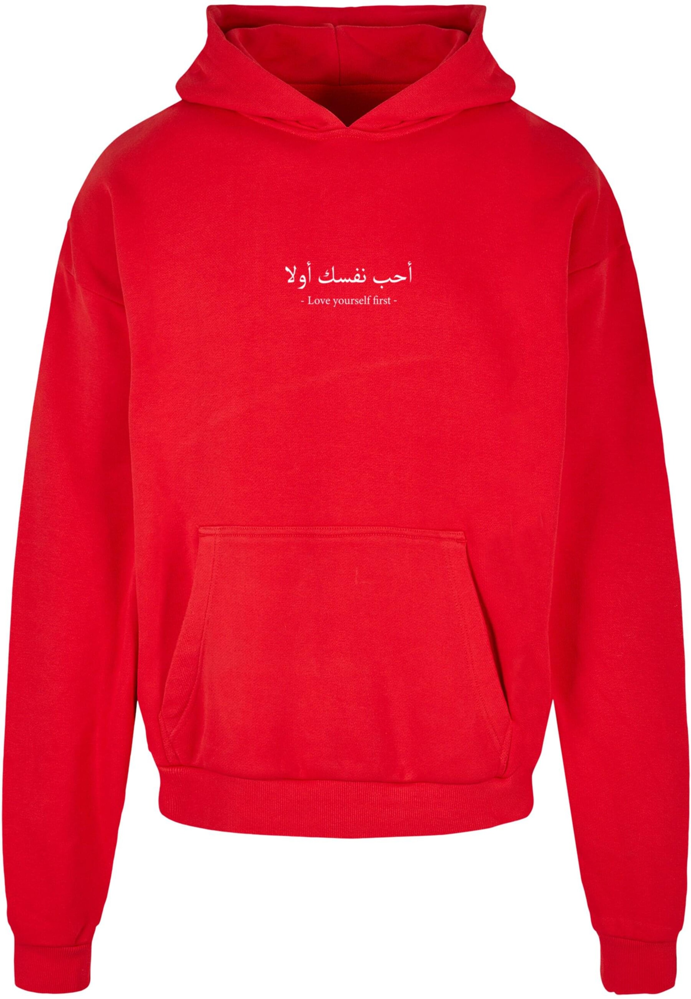 Merchcode Sweatshirt 'Love Yourself First' in Rot: Vorderseite