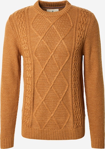 JACK & JONES Sweater 'JPRBLUDiogo' in Brown: front