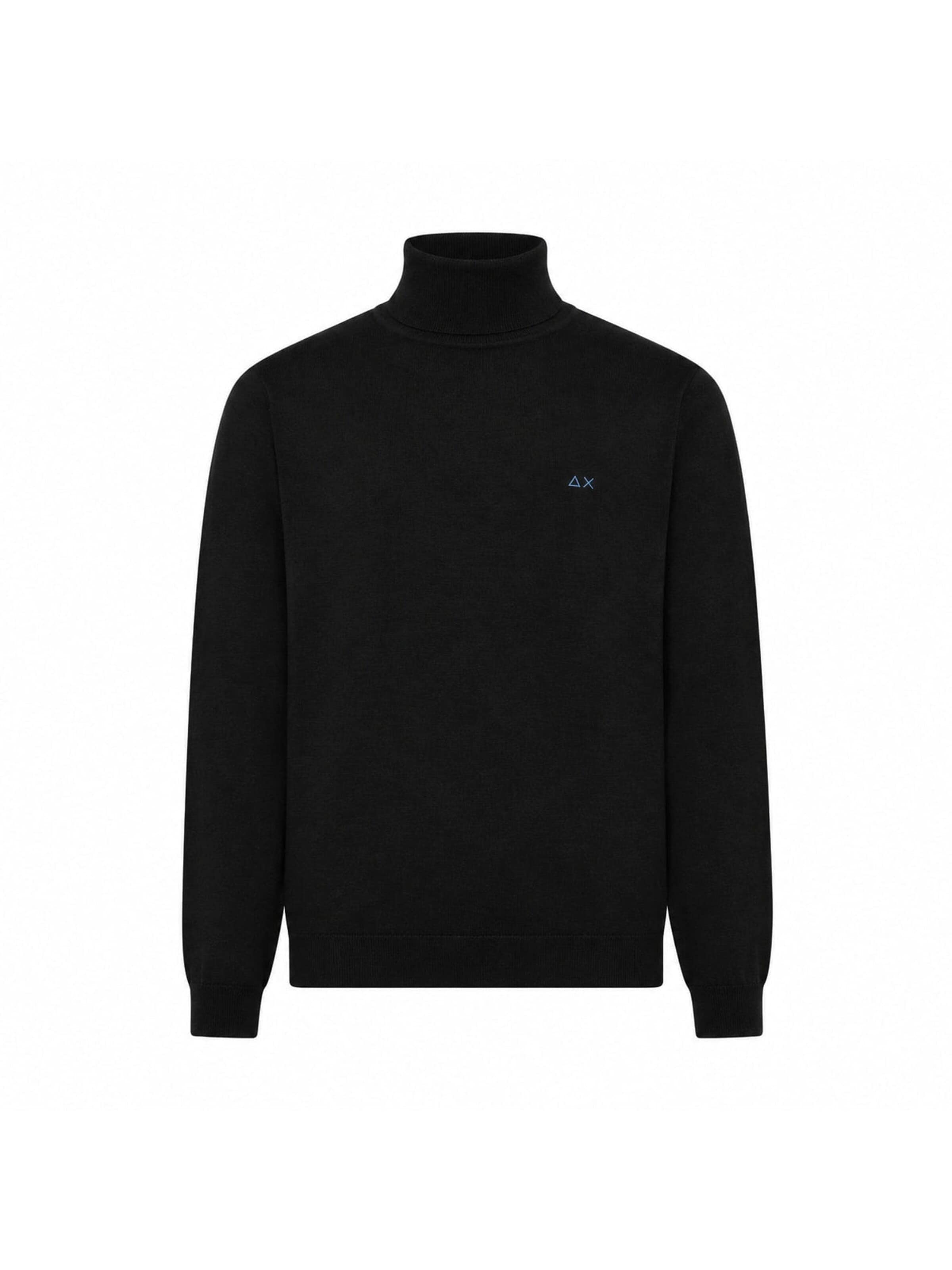 Pull-over 'Men's Turtleneck Sweater in Wool and Cotton' SUN68 en noir : devant