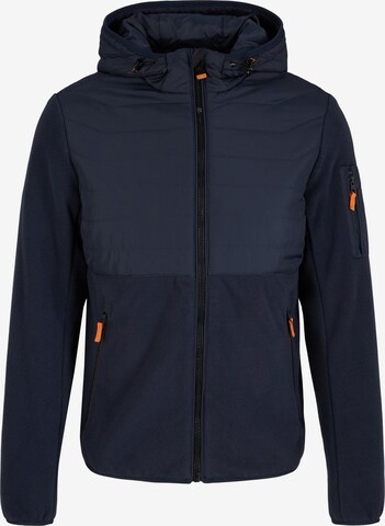 TOM TAILOR Fleece Jacket in Blue: front