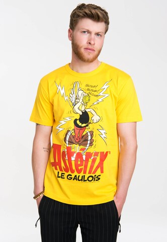 LOGOSHIRT T-Shirt 'Asterix - Der Gallier' in Gelb: Vorderseite