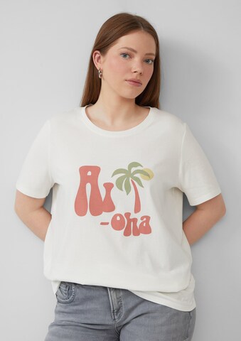 QS Shirt in Beige: voorkant