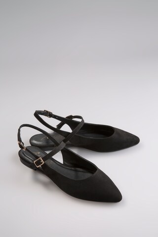 Aniston Ballet Flats with Strap in Black