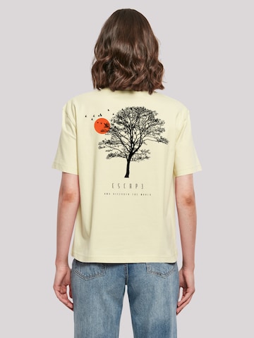T-shirt 'Escape Discover the World Tree Birds' F4NT4STIC en jaune