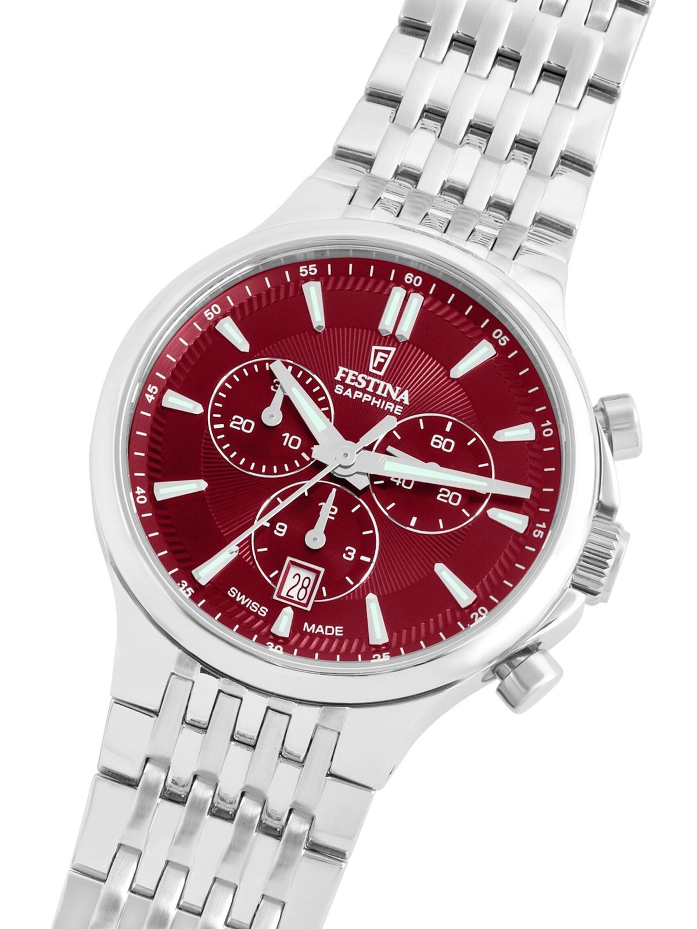 Montre à affichage analogique 'Chronograph Chrono Swiss Made' FESTINA en rouge