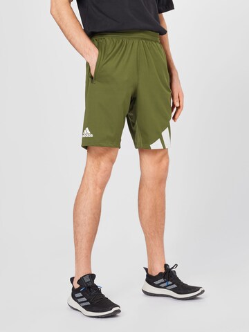 ADIDAS PERFORMANCE Normální Sportovní kalhoty – zelená: přední strana