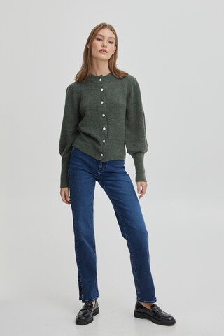 PULZ Jeans Knit Cardigan 'ASTRID' in Green