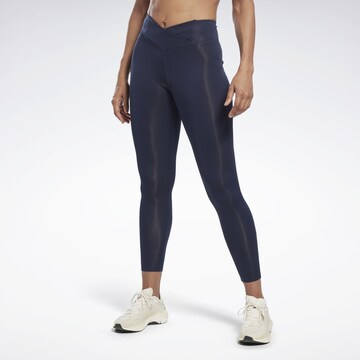 Reebok Skinny Sportbroek 'Workout Ready' in Blauw: voorkant