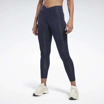 Reebok Skinny Fit Спортен панталон 'Workout Ready' в синьо: отпред