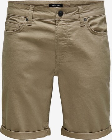 Only & Sons Pants 'Ply' in Beige: front