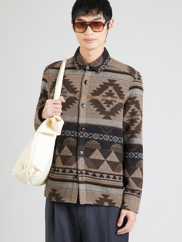 DRYKORN Regular fit Button Up Shirt 'DIEGGO_1' in Brown: front