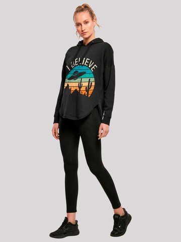 F4NT4STIC Sweatshirt 'I Believe UFO Alien Sonnenuntergang' in Schwarz