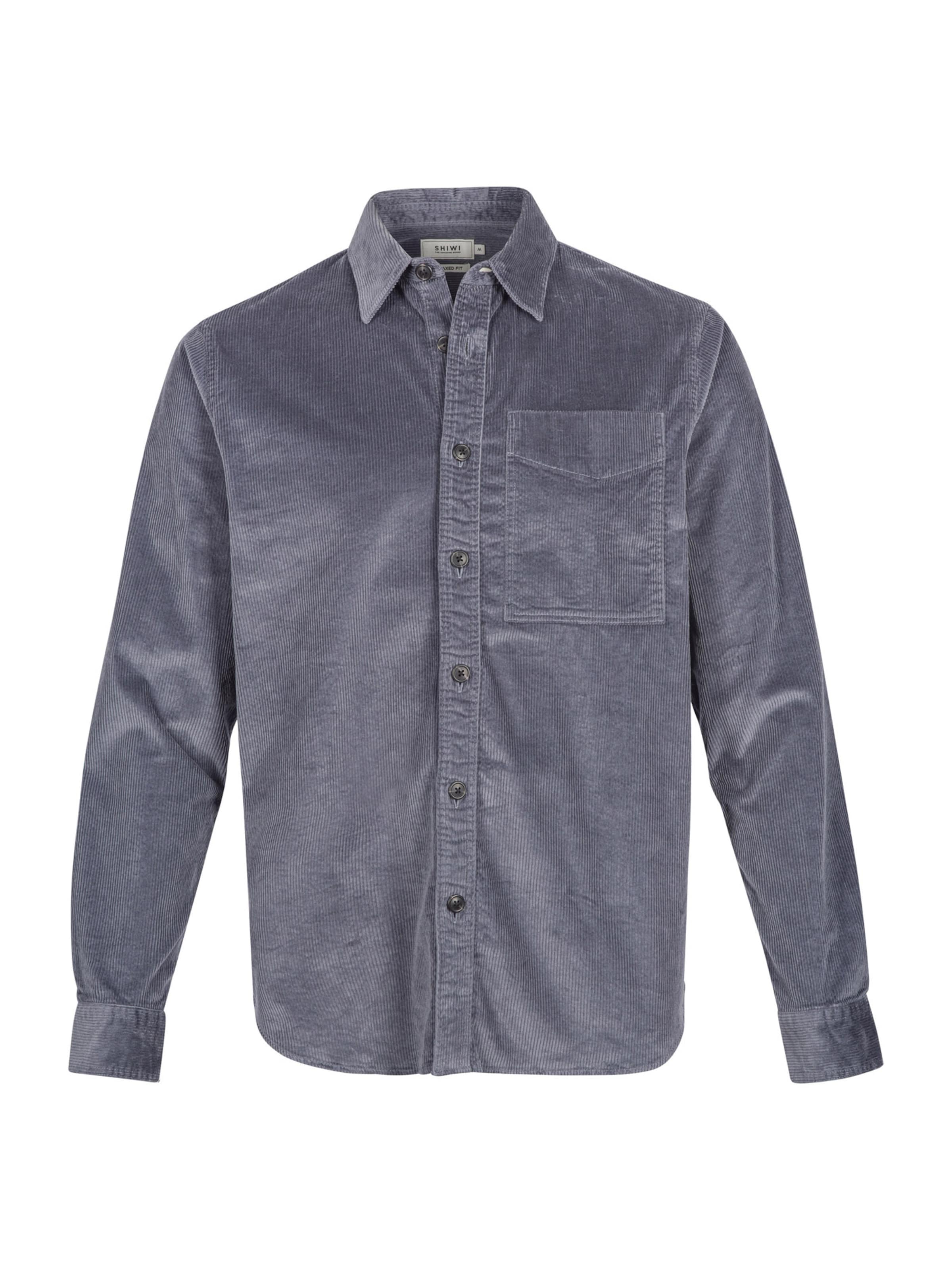 Shiwi Comfort Fit Hemd 'Dave' in Grau: Vorderseite