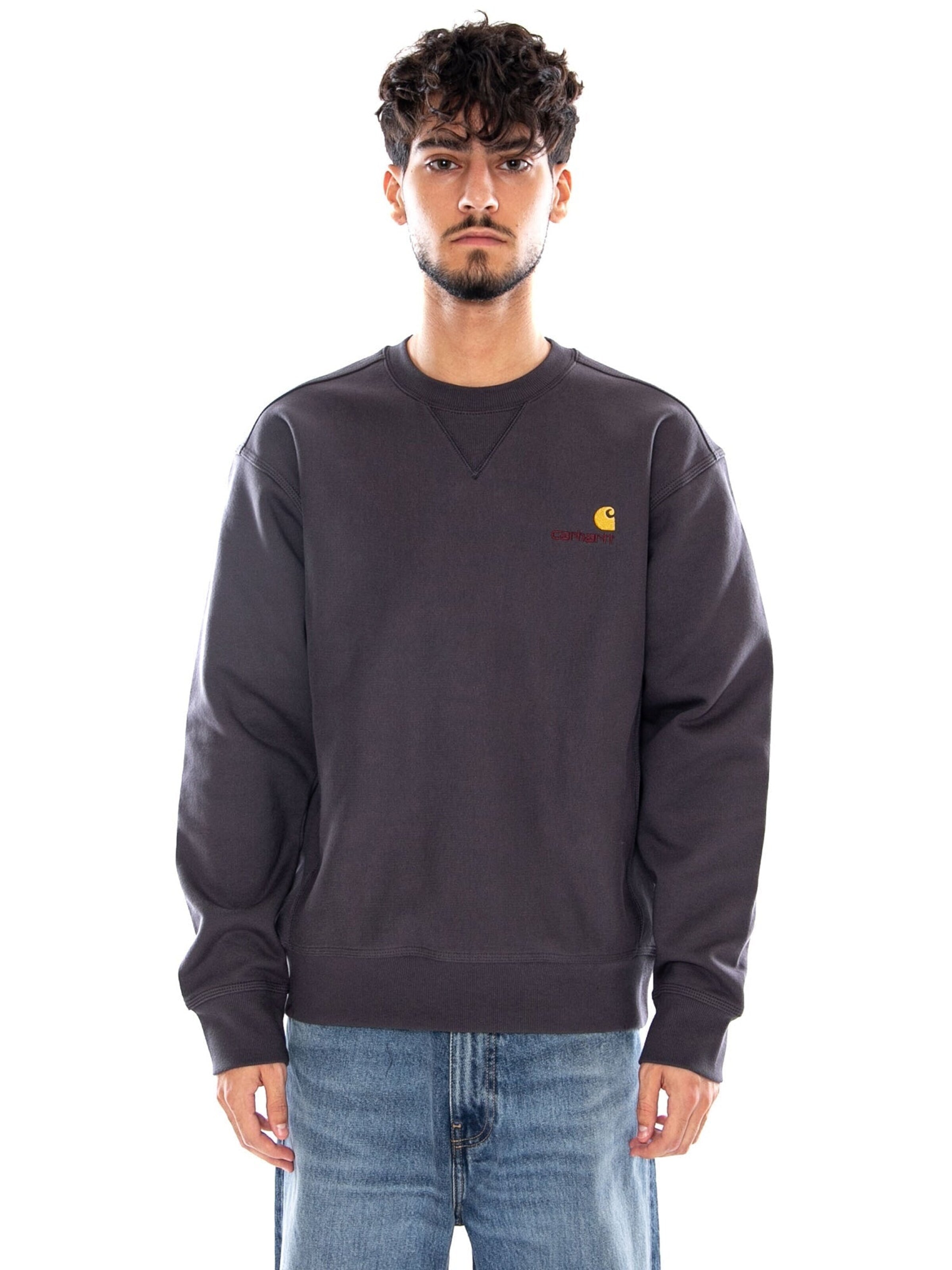 Carhartt WIP Sweatshirt 'AMERICAN' in Grijs: voorkant
