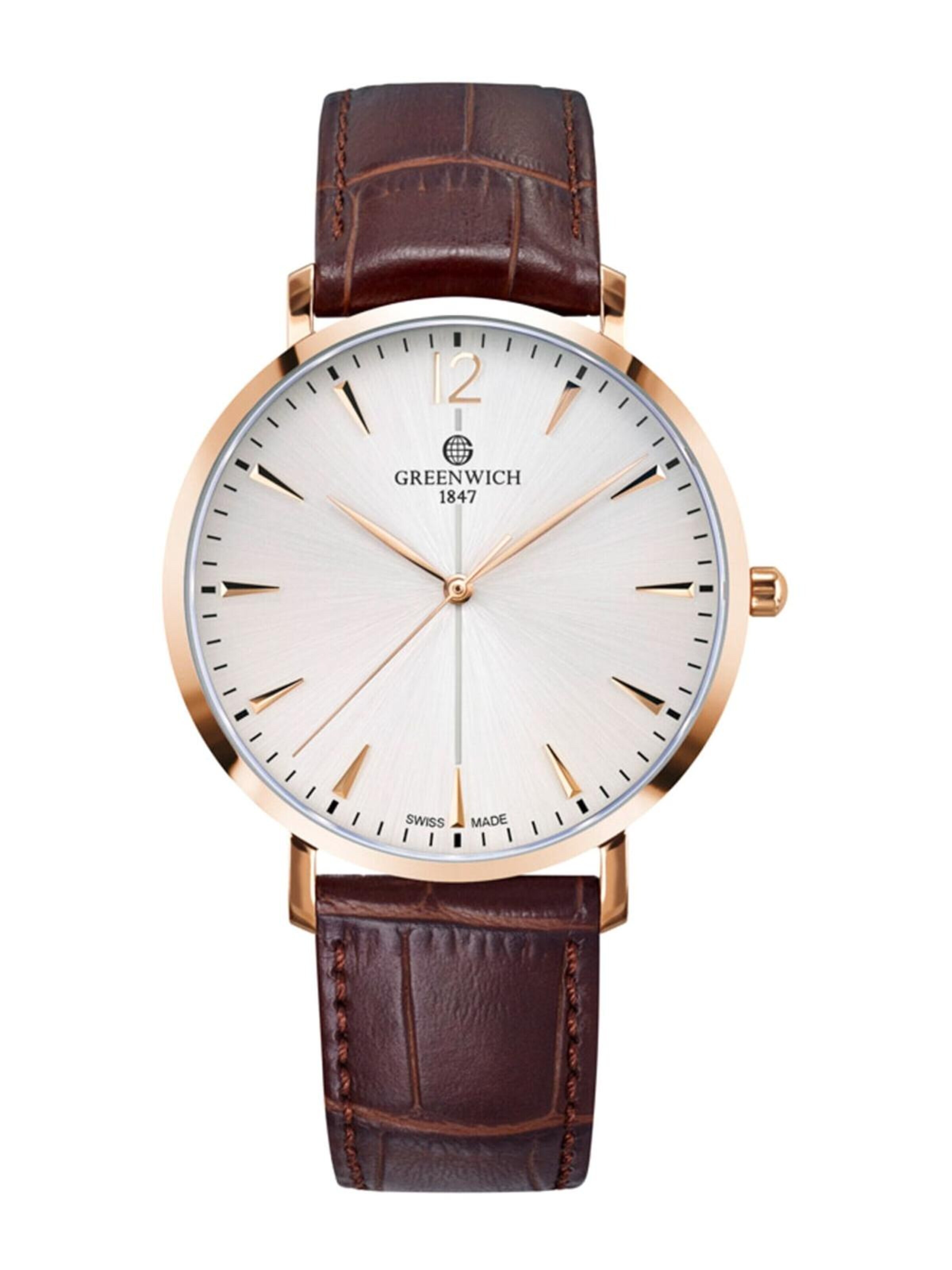 Orologio analogico 'Greenwich Analog Men Watch GWQS093123' di Greenwich in marrone: frontale