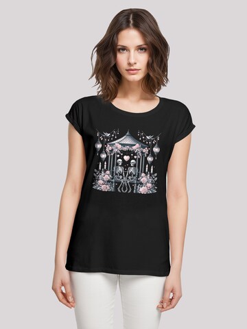 T-shirt 'Skelett Paar Valentinstag' F4NT4STIC en noir : devant