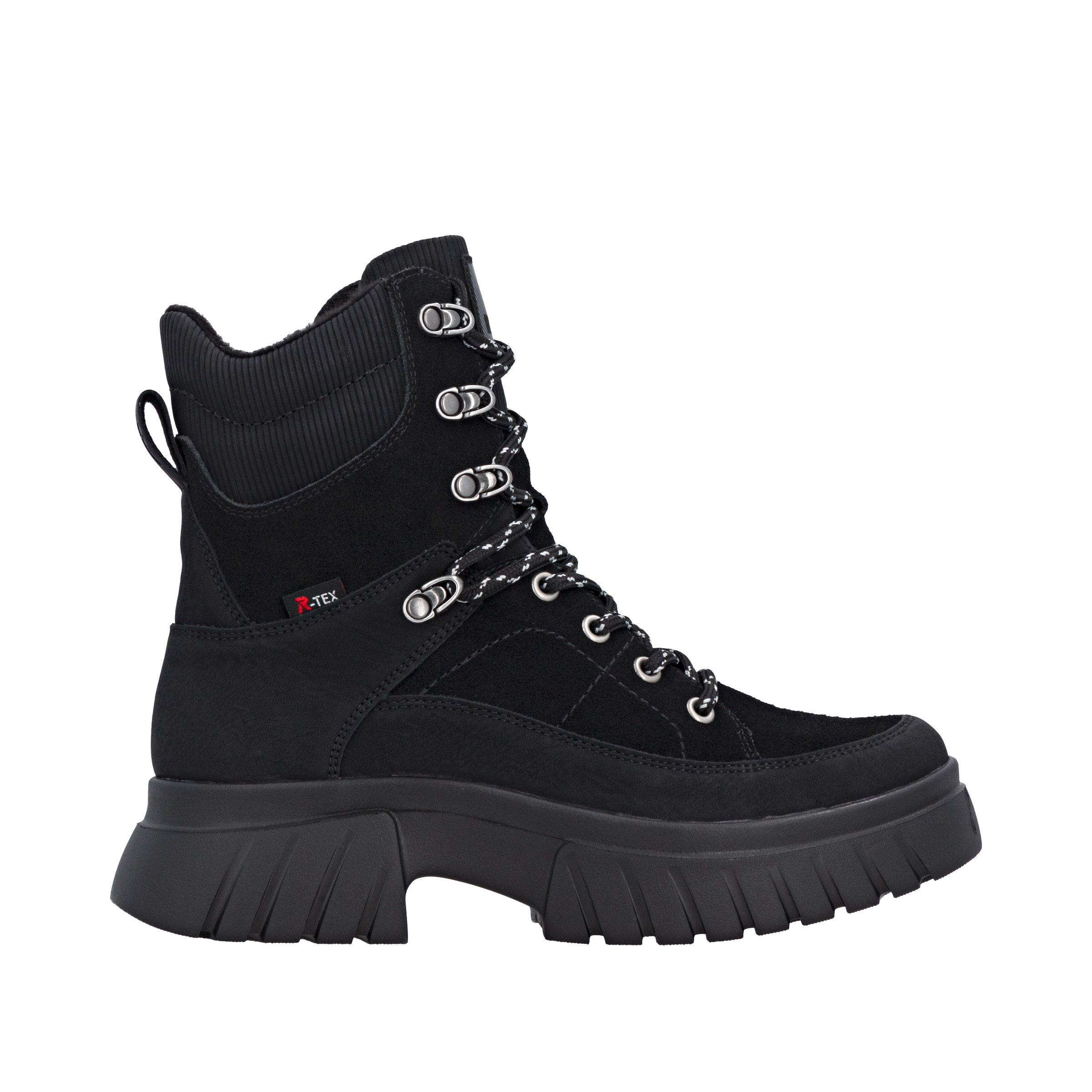 Rieker Sport Μποτάκι με κορδόνια σε μαύρο