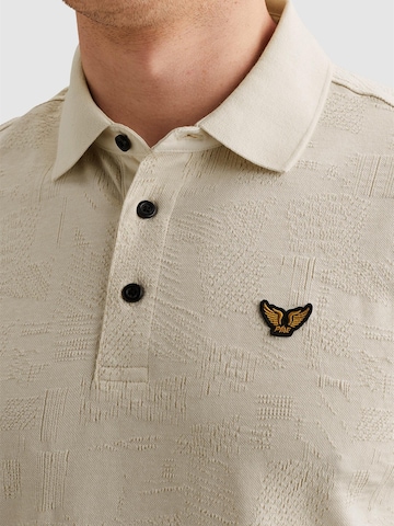 PME Legend T-shirt 'Polo shirt with allover jacquard pattern' i beige