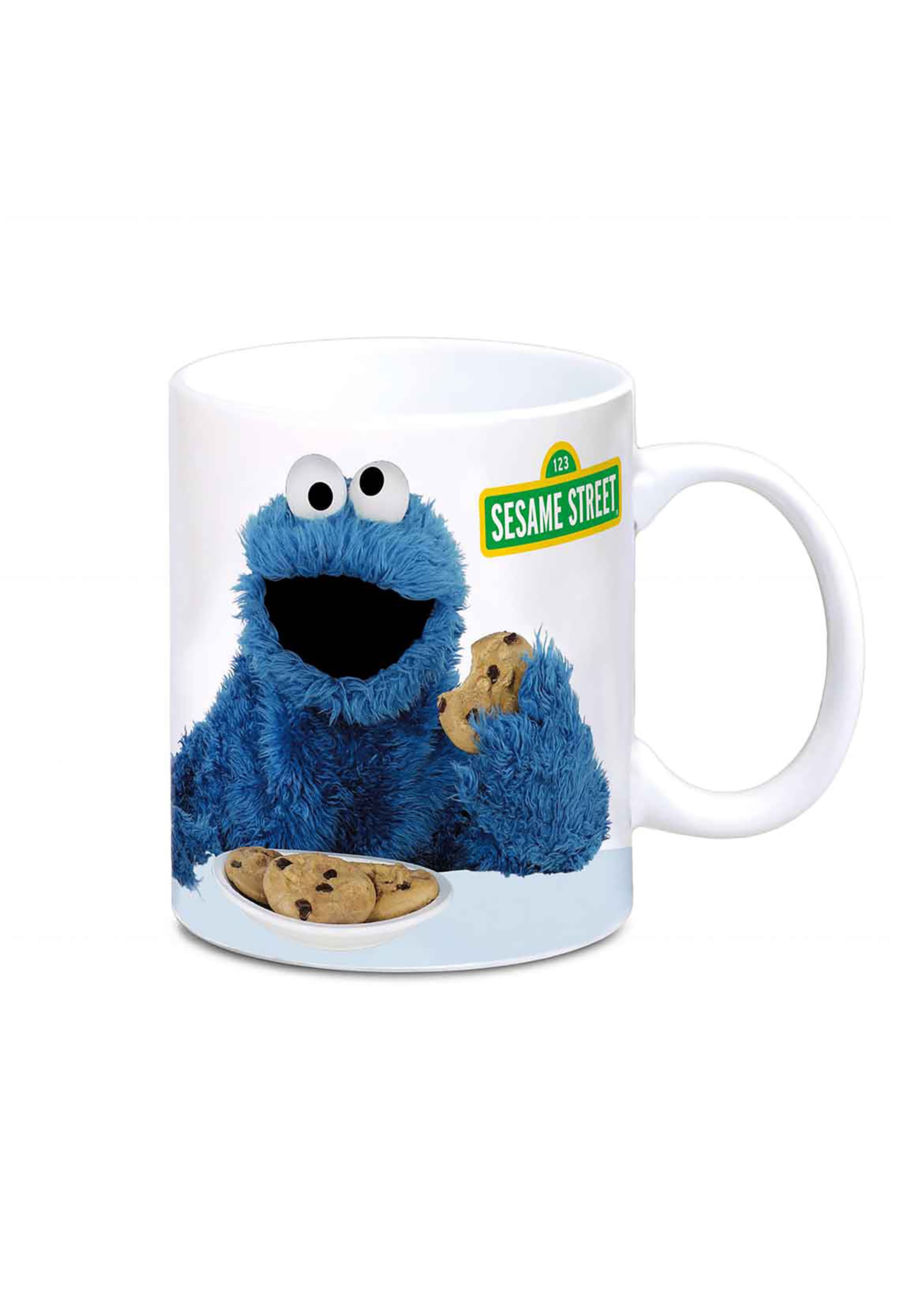 LOGOSHIRT Kop 'Sesamstrasse - Cookie Monster since 1969' in Wit: voorkant