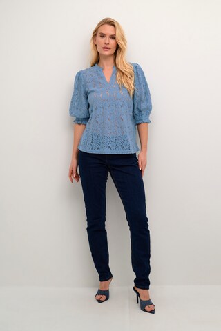 Cream Blouse 'Kaspis' in Blue