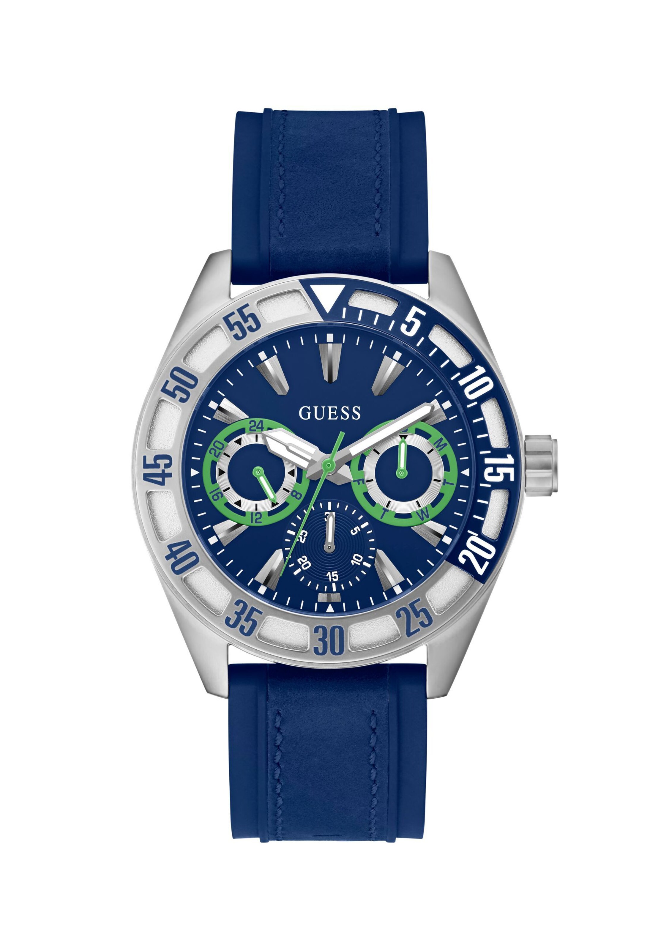 GUESS Analoguhr 'LETTERMAN' in Blau: Vorderseite