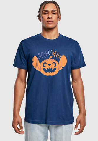 T-Shirt 'Disney Lilo & Stitch - Halloween Stitch O'Ween' ABSOLUTE CULT en bleu : devant