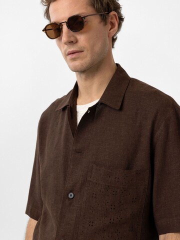 Antioch Comfort fit Button Up Shirt 'Jonas' in Brown