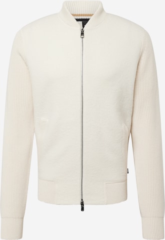 BOSS Black Gebreid vest 'Meraviglio' in Beige: voorkant