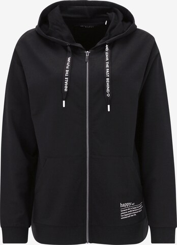 Betty Barclay Zip-Up Hoodie in Black: front