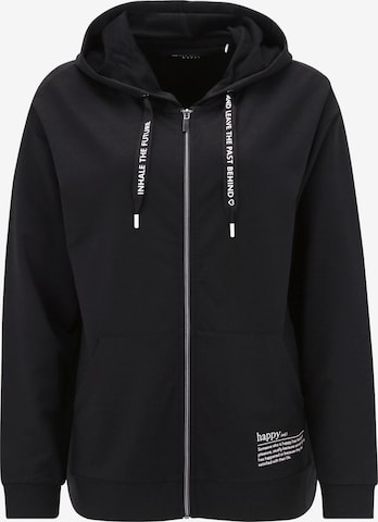 Betty Barclay Zip-Up Hoodie in Black: front