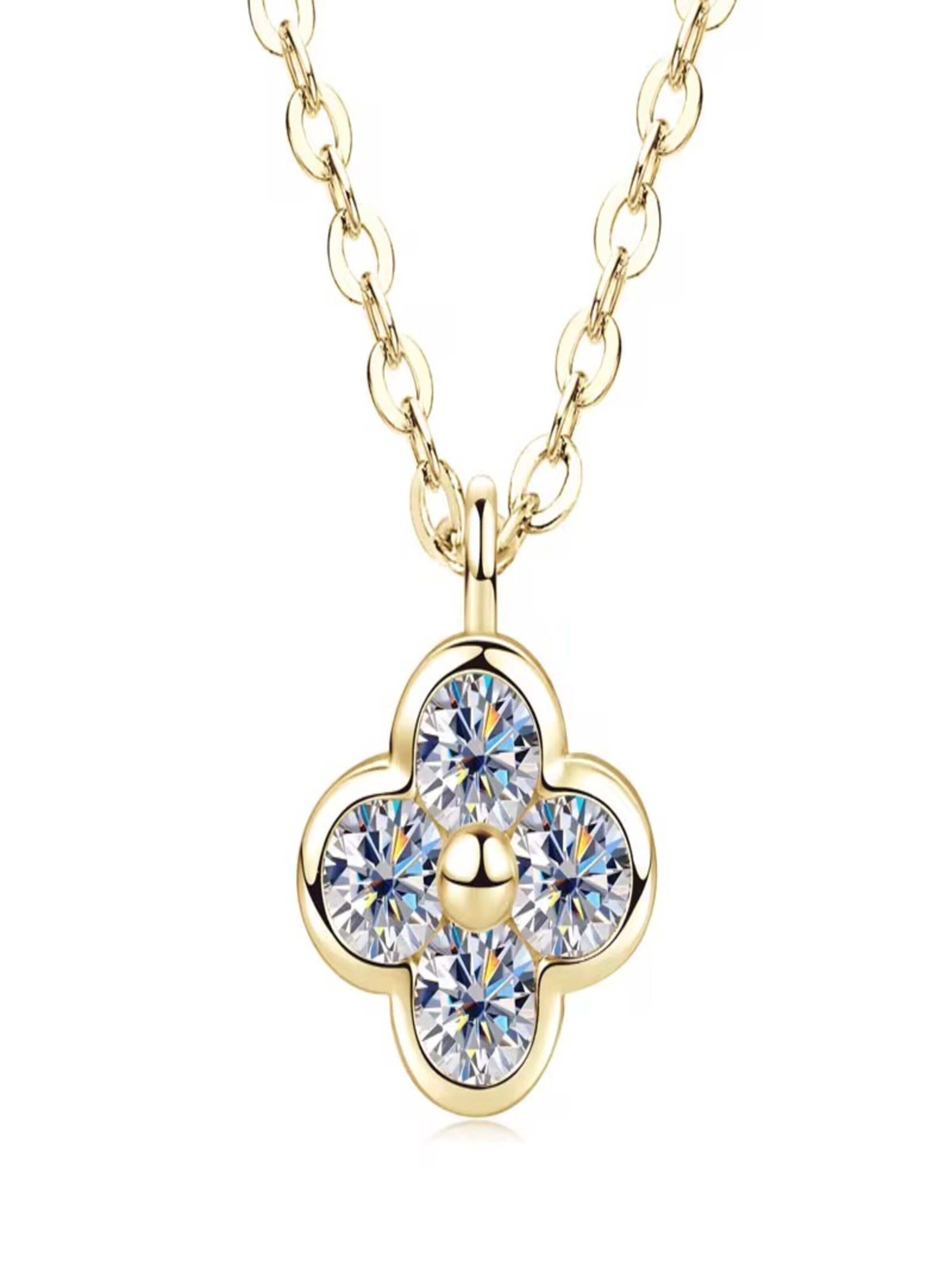 ROUGEMONT Jewellery Kette 'Glücksbringer Halskette Clover Design 45cm'‌‌‌‌‌ in Gold