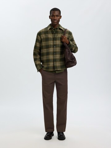 Regular Pantalon chino 'SLMMILES' SELECTED en marron