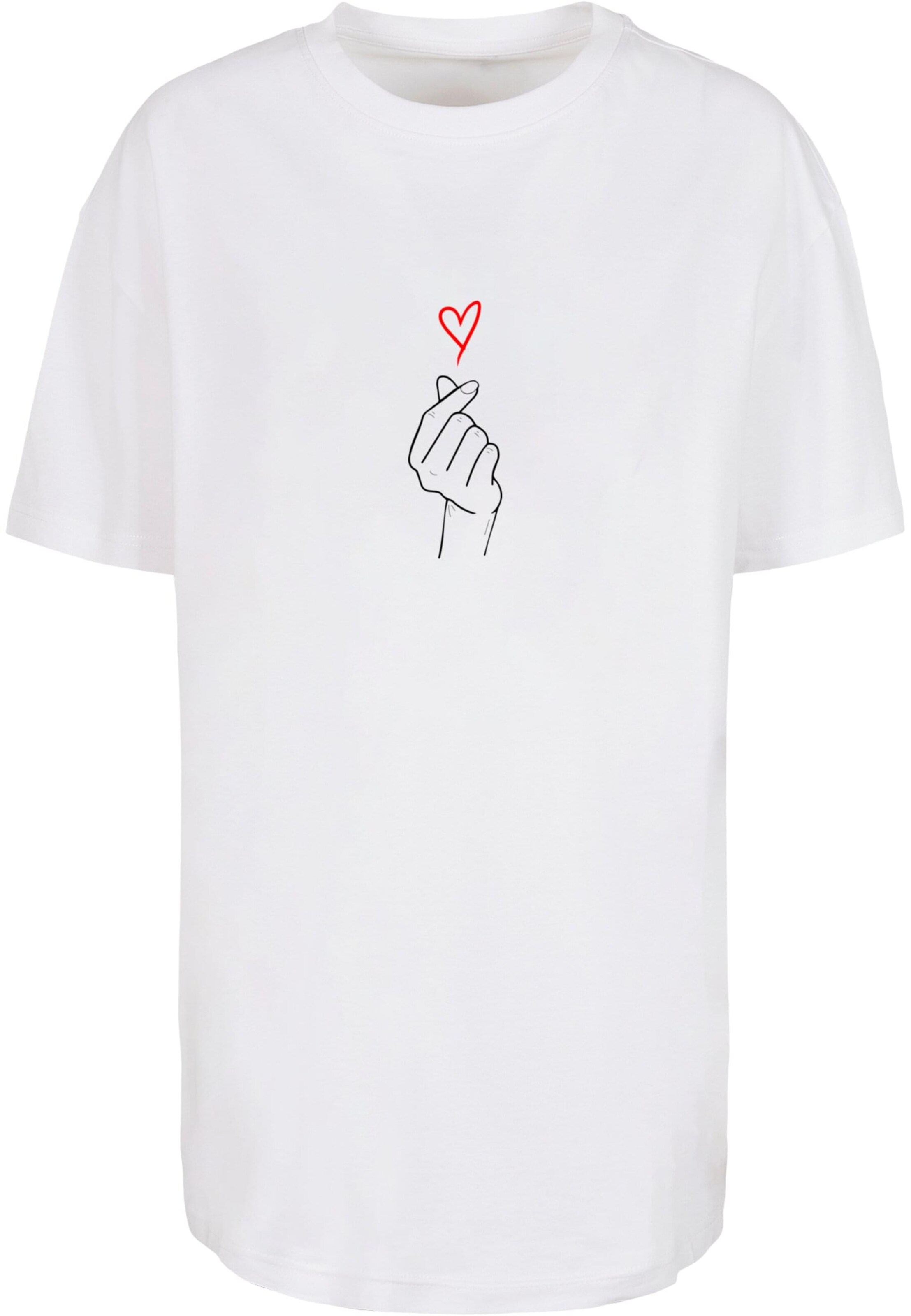 Tricou supradimensional 'Heart' de la Merchcode pe alb: față
