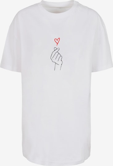 Merchcode T-Shirt 'Heart' in blutrot / schwarz / weiß, Produktansicht