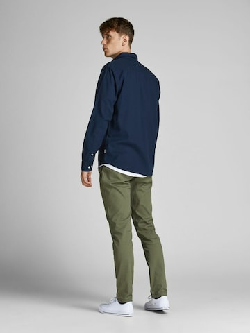 Slim fit Cămașă 'Oxford' de la JACK & JONES pe albastru