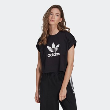 ADIDAS ORIGINALS Μπλουζάκι 'Adicolor Classics Trefoil' σε μαύρο: μπροστά