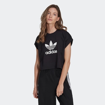 ADIDAS ORIGINALS Shirt 'Adicolor Classics Trefoil' in Zwart: voorkant