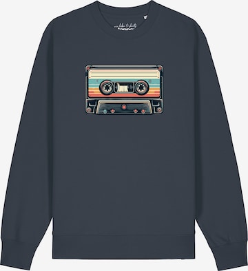 Watapparel Sweatshirt 'Retro Kassette' in Grau: Vorderseite
