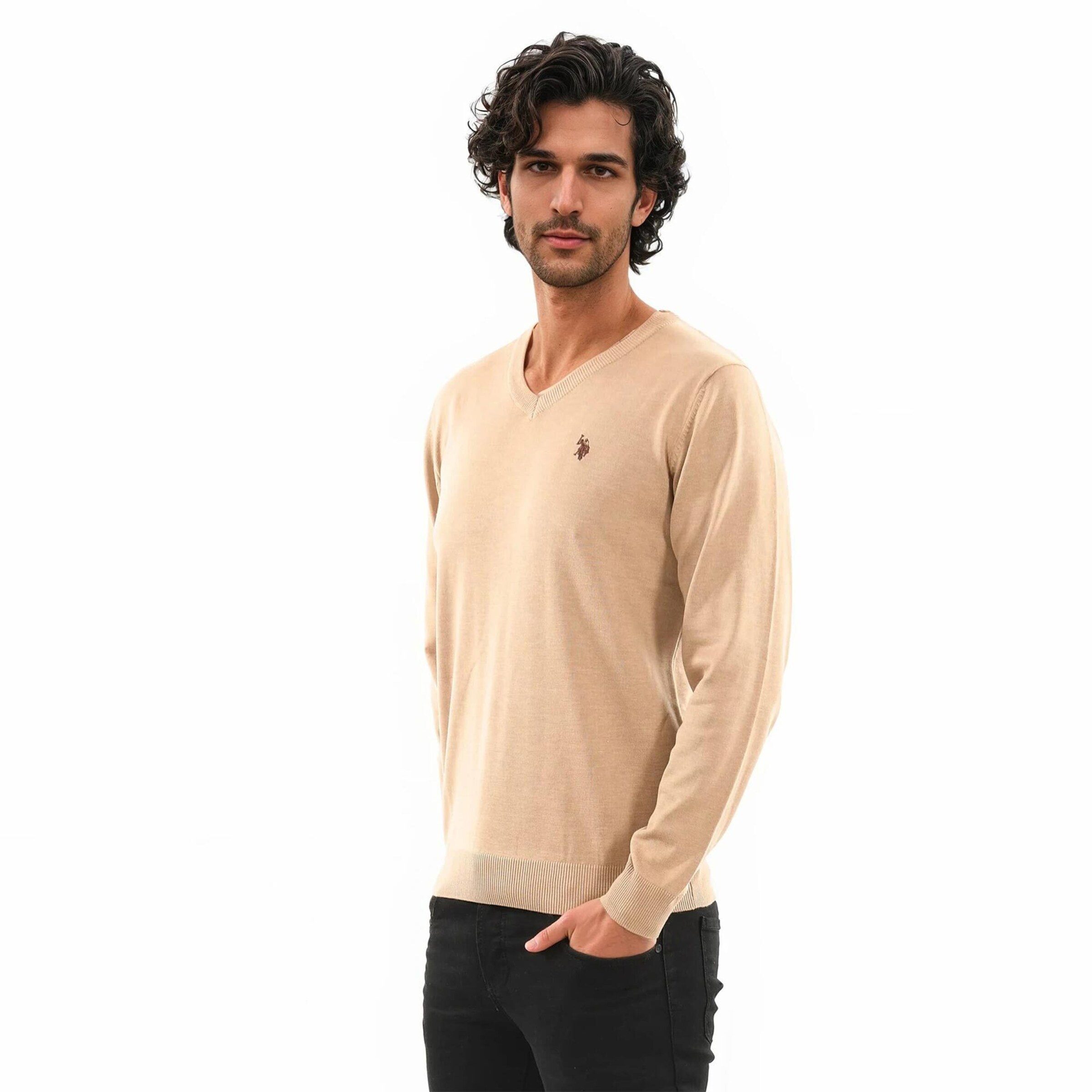 U.S. POLO ASSN. Pullover in Beige: Vorderseite