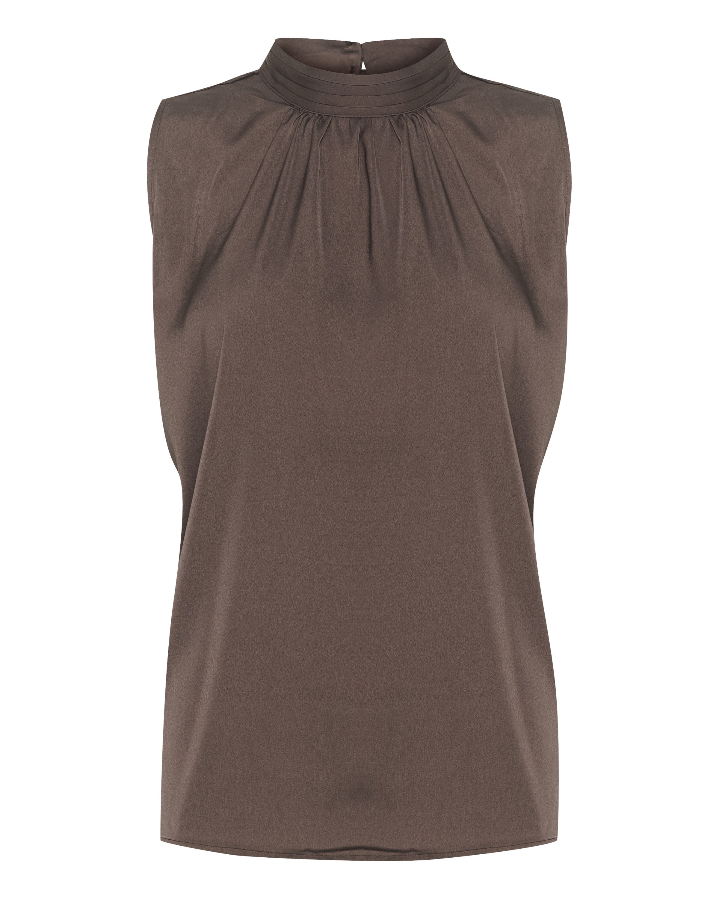 SAINT TROPEZ - Top 'Aileen' em castanho: frente