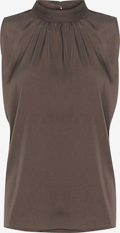 SAINT TROPEZ - Top 'Aileen' em castanho: frente