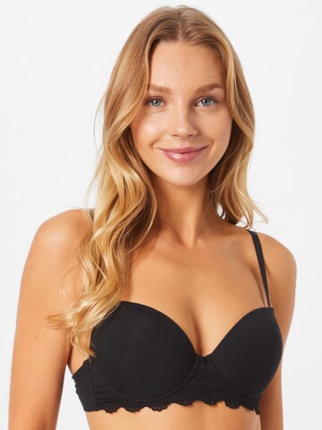 SCHIESSER T-shirt Bra in Black: front