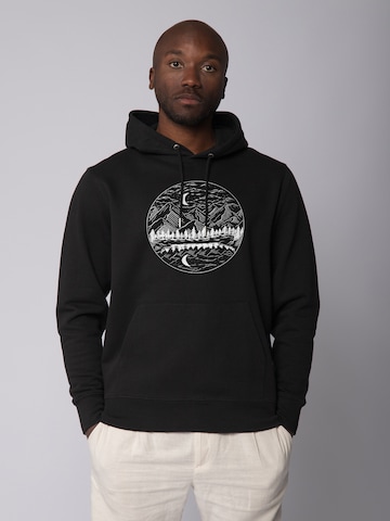 Watapparel Sweatshirt 'Mountains by night' in Black: front