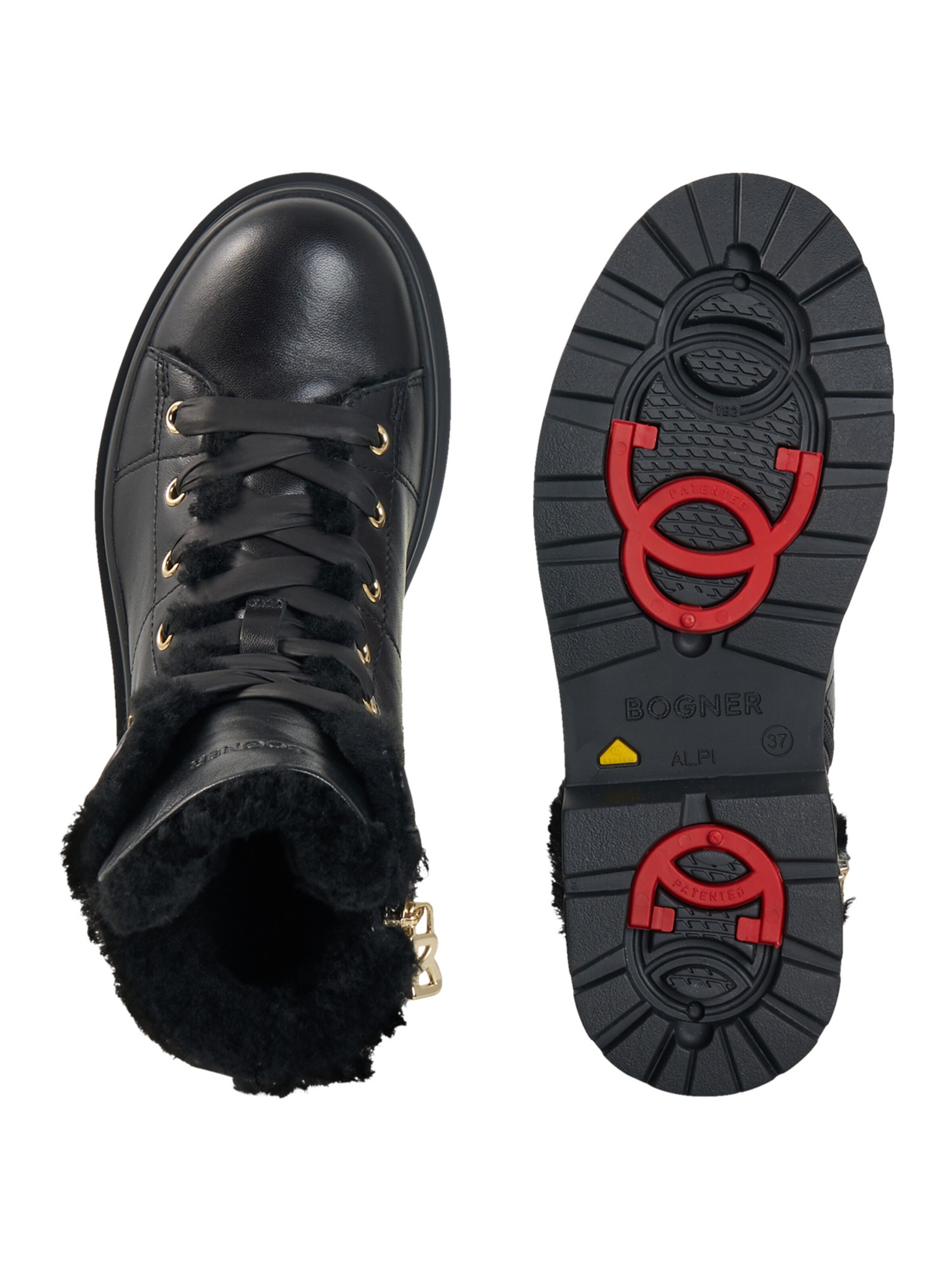 BOGNER Lace-Up Ankle Boots in Black
