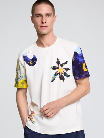 T-Shirt 'Cosmos' Desigual en blanc : devant