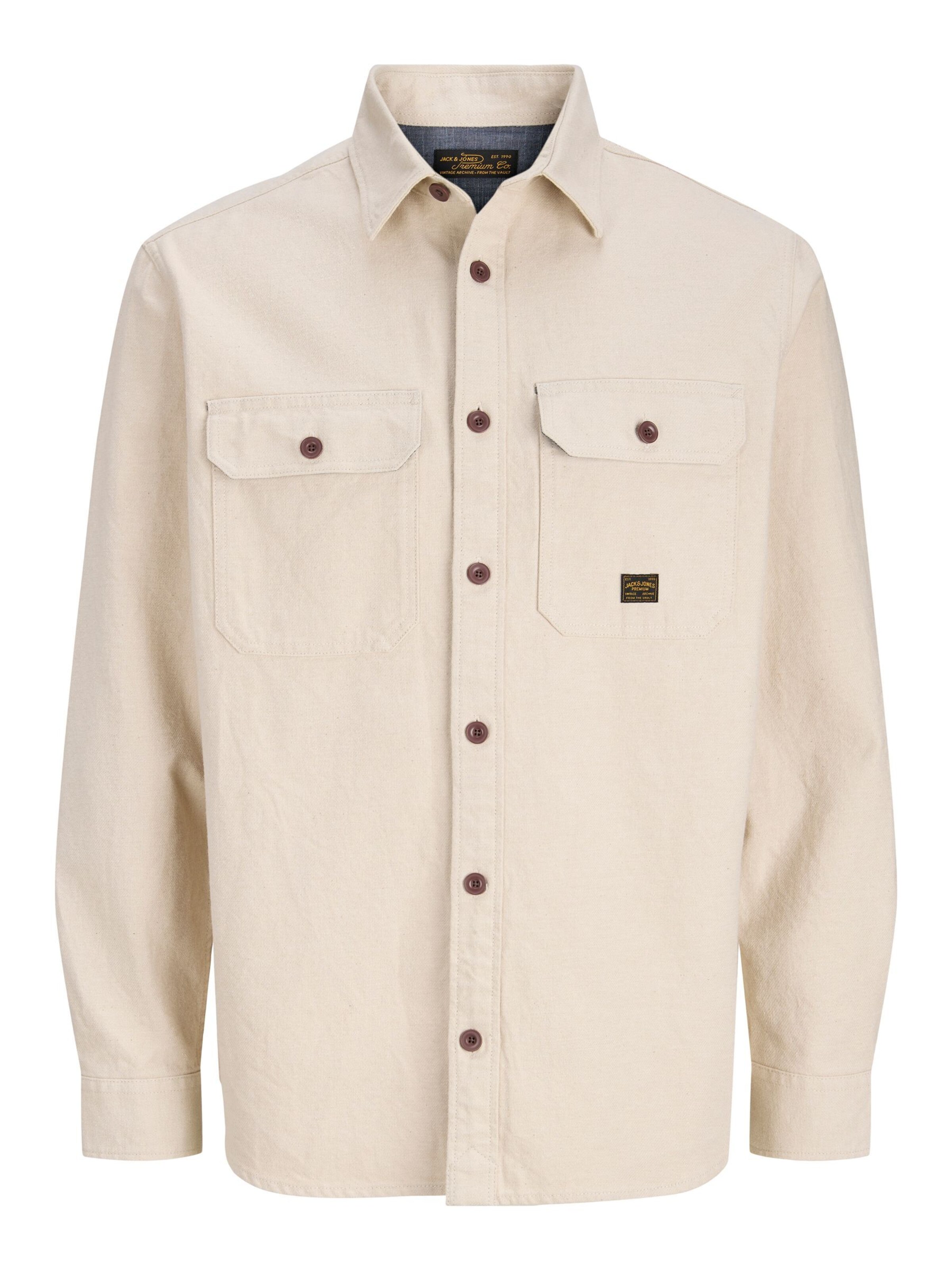 JACK & JONES Hemd in L in beige, Produktansicht