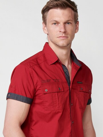KOROSHI Regular fit Button Up Shirt in Red