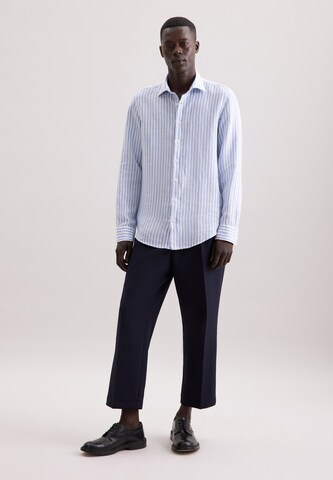 Coupe regular Chemise business 'Smart Linen' SEIDENSTICKER en bleu